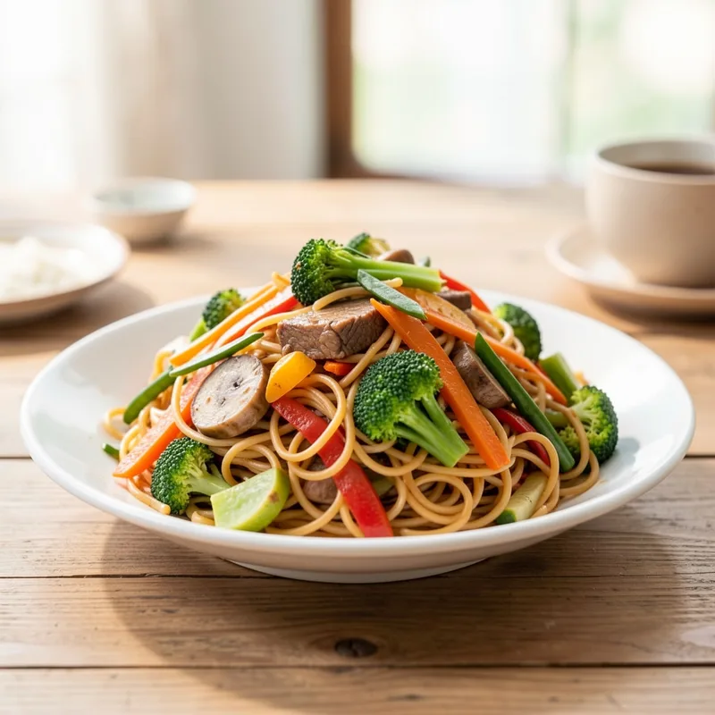 Nouilles sautées aux légumes